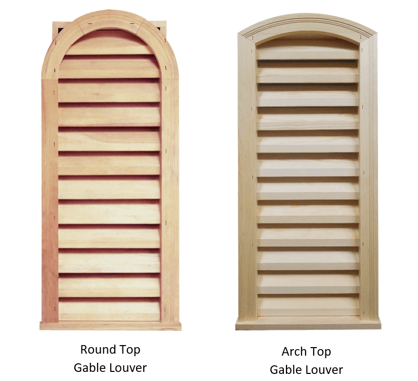 Gable Louvers And Vents, Wooden Round Top Gable Vent